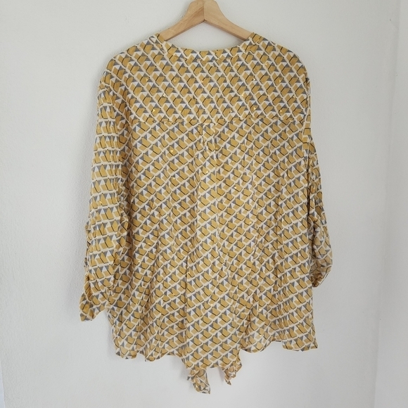 NWT Harve Benard Plus Soft Texture Yellow Gold Gray Blouse 3X - Picture 11 of 11